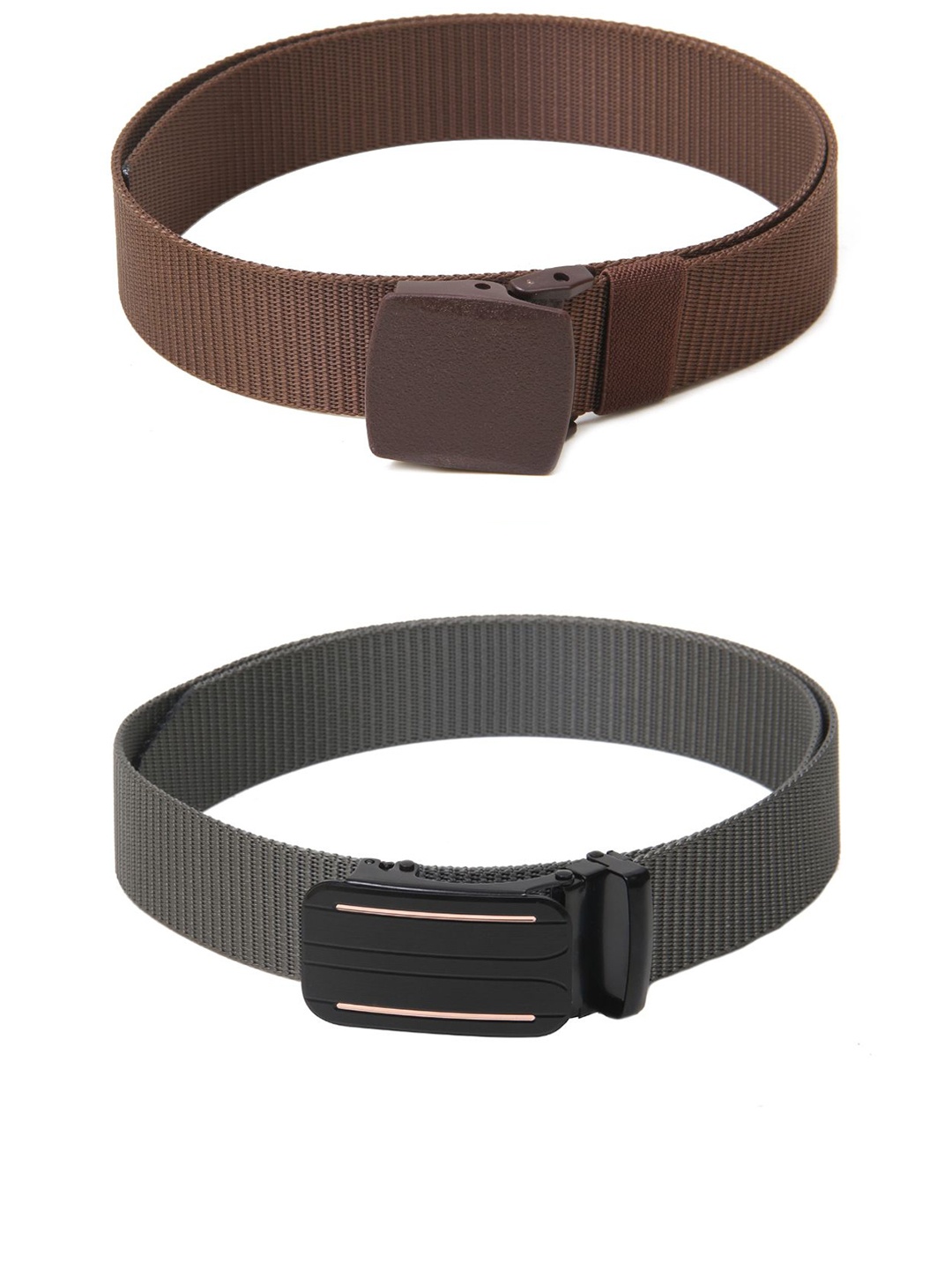 

Calvadoss Girls Set Of 2 Textured Belt, Brown