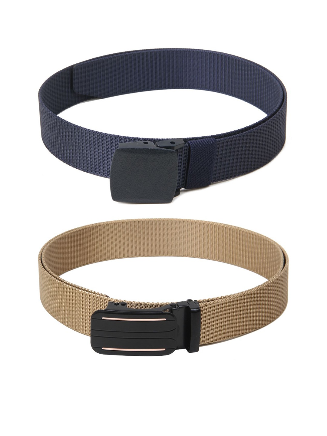 

Calvadoss Girls Set Of 2 Textured Belts, Navy blue