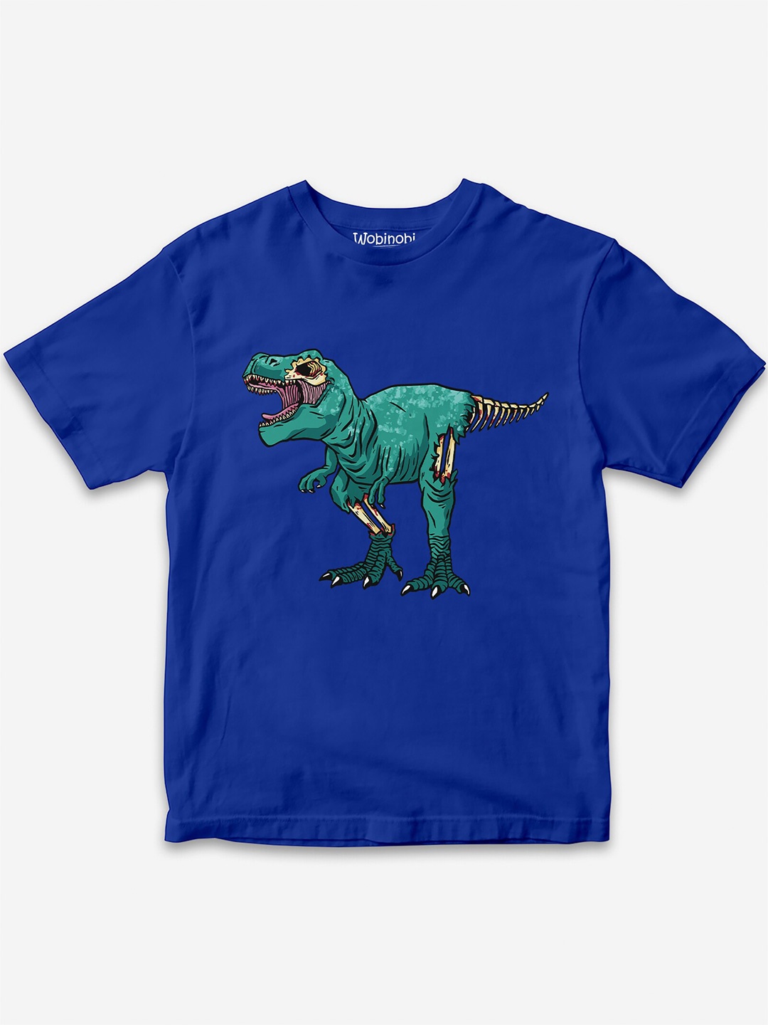 

Wobinobi Boys Dinosaur Print Bio Finish Pure Cotton T-shirt, Blue