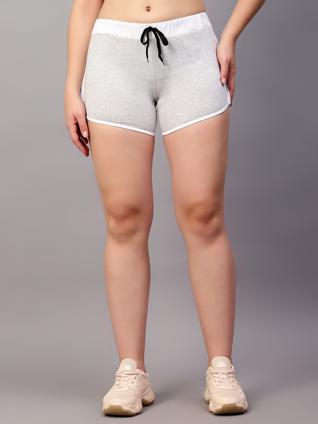 

DIAZ Women Loose Fit Mid-Rise Cotton Hot Pants, Grey