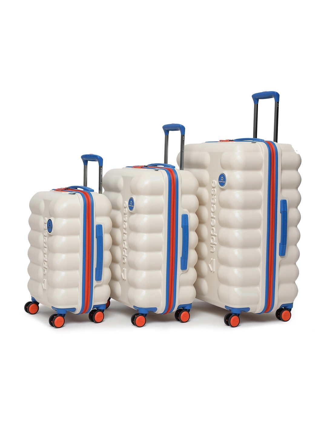 

uppercase Astro Set Of 3 Hard Sided Medium Trolley Bags, Beige