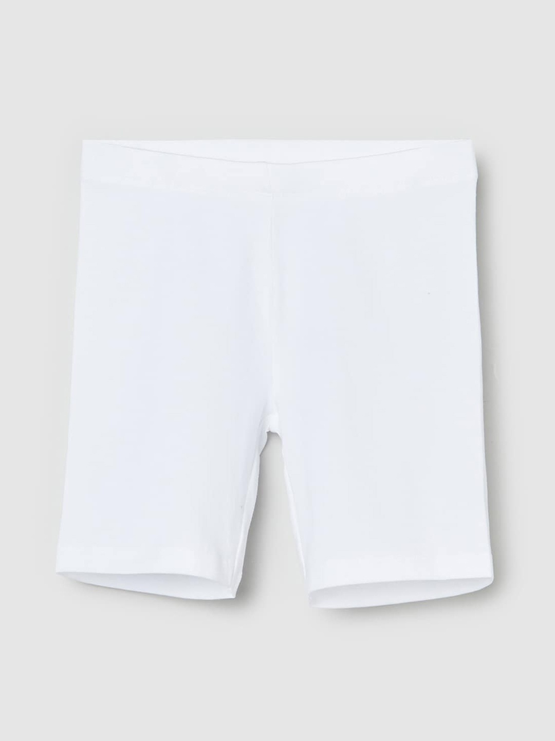

max Girls Solid Mid-Rise Regular Fit Cotton Casual Shorts, White
