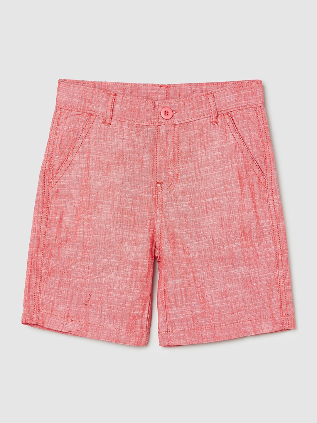 

max Boys Mid-Rise Pure Cotton Shorts, Red