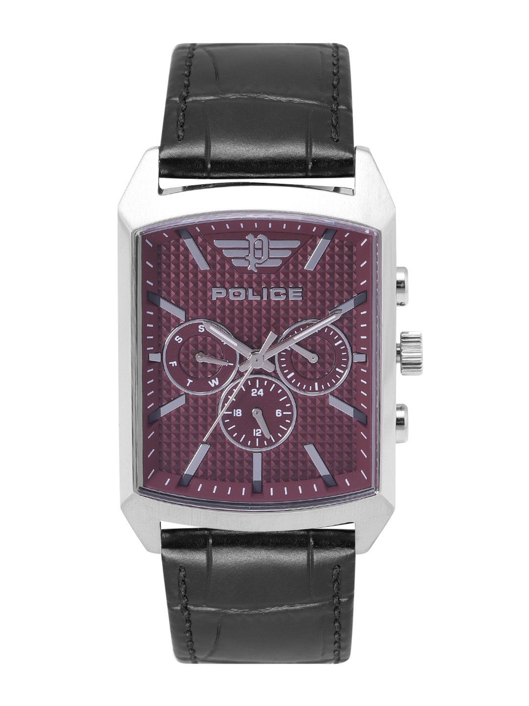 

Police Men Textured Dial Leather Straps Multifunction Analogue Watch PLPEWJF2204806, Maroon