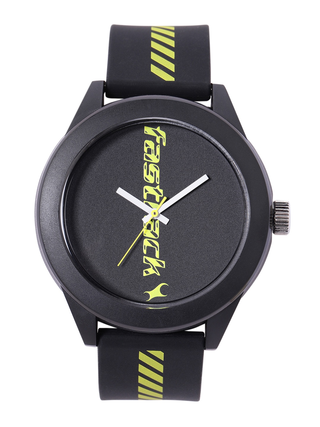 

Fastrack Unisex Brand Logo Printed Dial & Silicon Straps Analogue Watch 38003PP21, Black