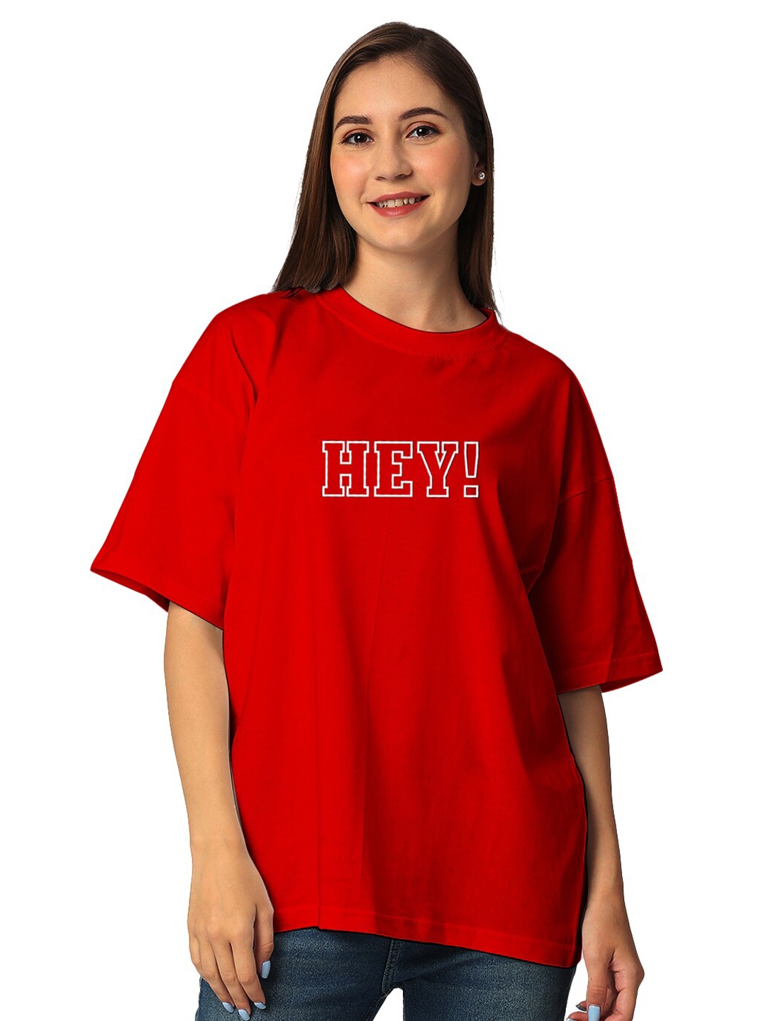 

STATUS MANTRA Typography Printed Bio Finish Pure CottonT-shirt, Red