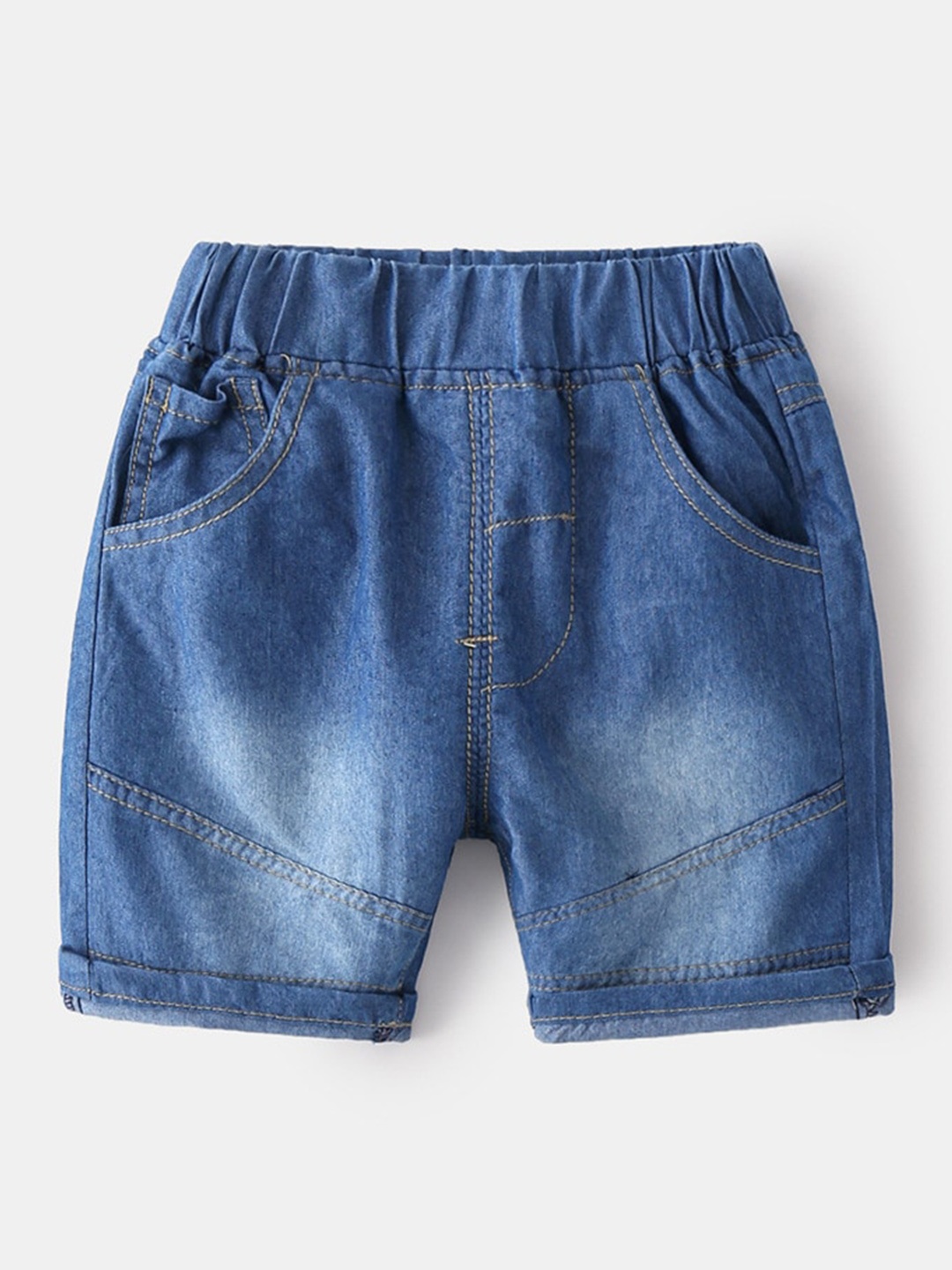 

StyleCast Boys Blue Washed Mid-Rise Cotton Denim Shorts