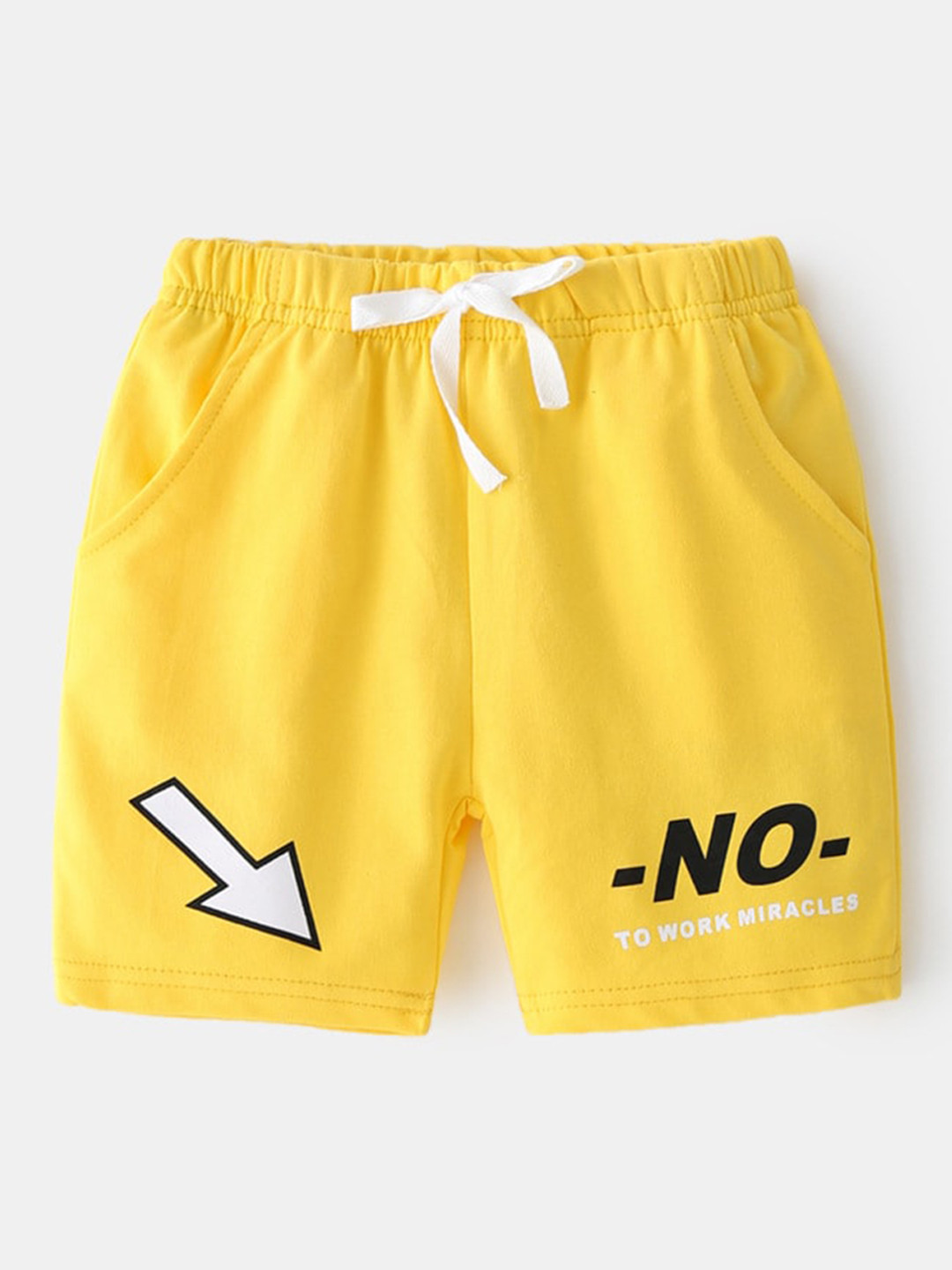 

StyleCast Yellow Boys Typography Printed Cotton Shorts