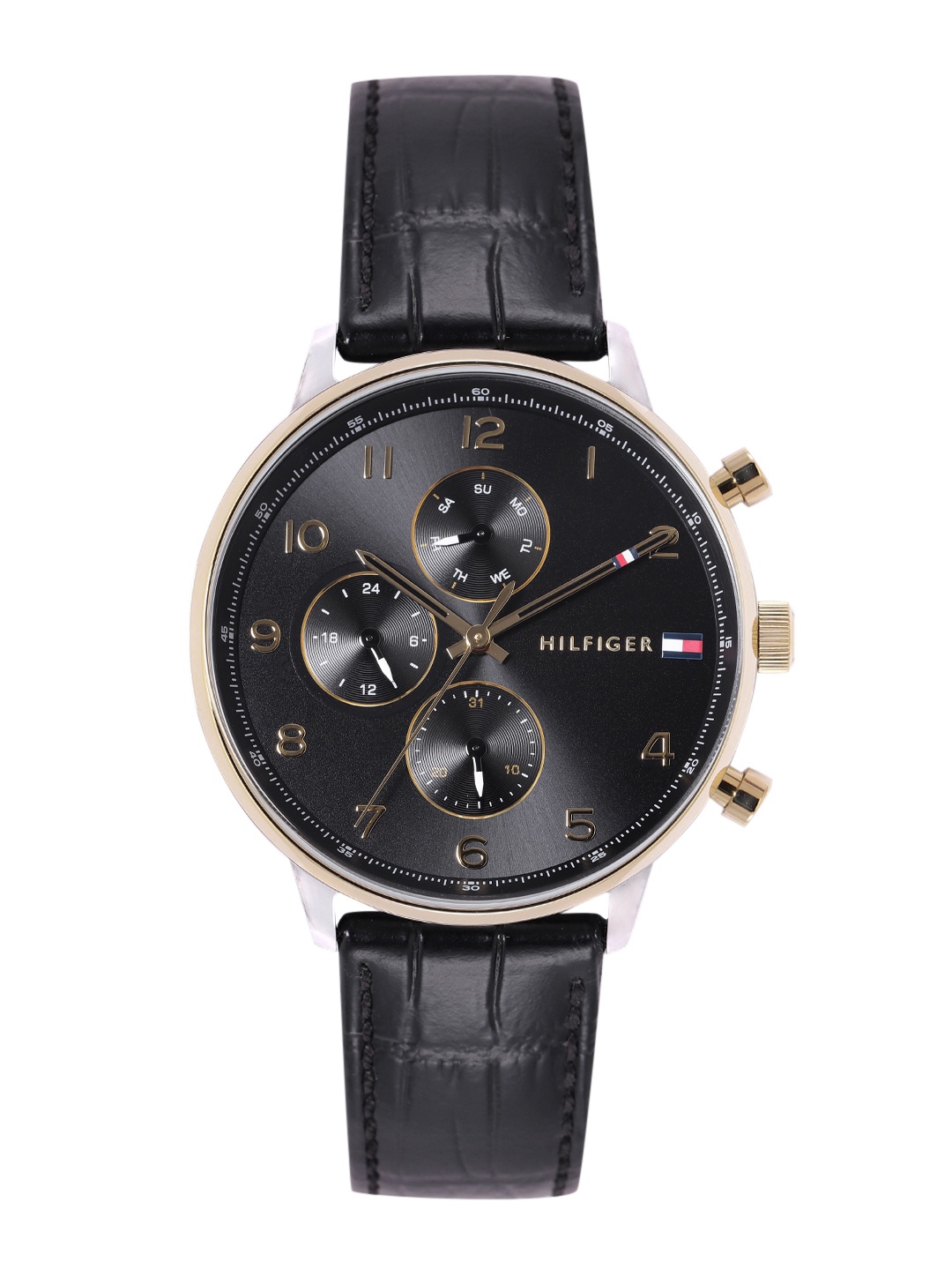 

Tommy Hilfiger Men Leather Textured Analogue Watch NDTH1791986W-Black