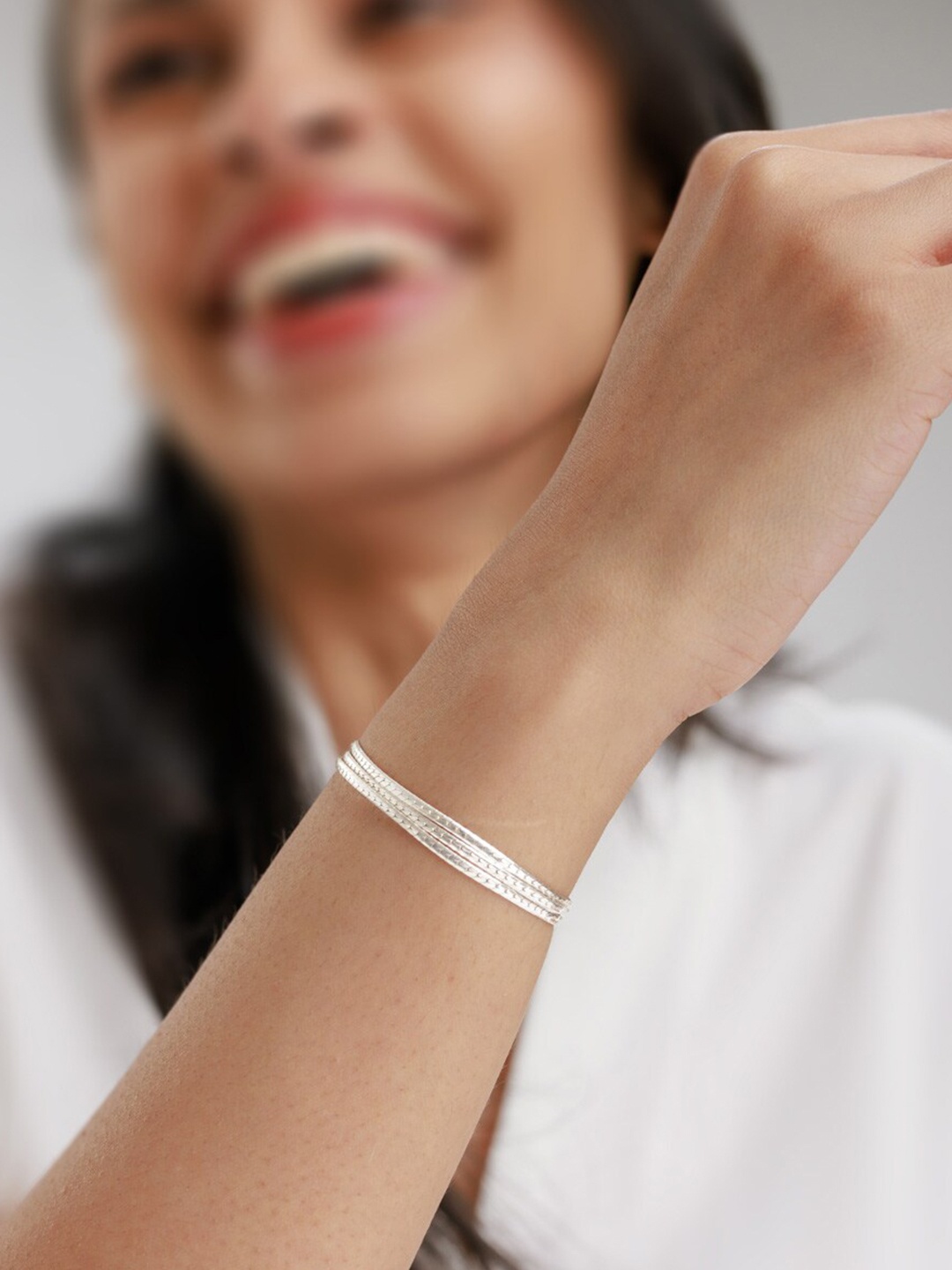 

Trisu 925 Silver Rhodium-Plated Wraparound Bracelet