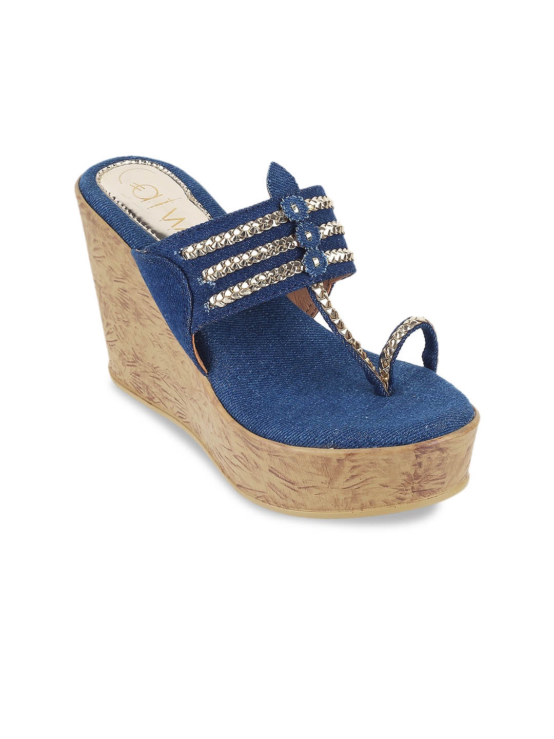 

Catwalk Embellished Open Toe Wedge Heels, Blue