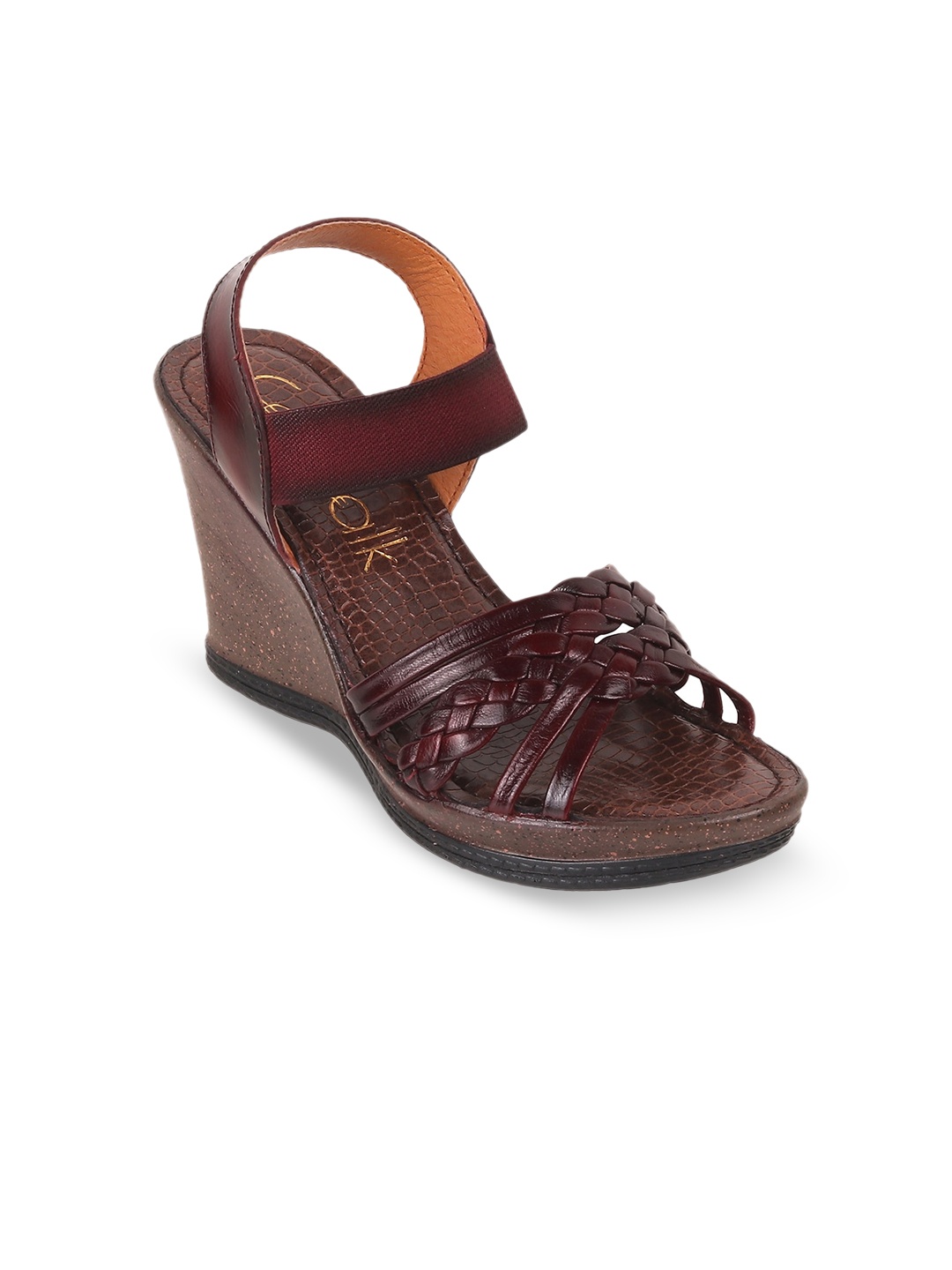 

Catwalk Textured Leather Wedge Heels, Maroon