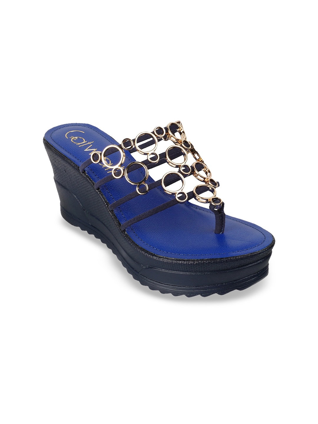 

Catwalk Embellished Open Toe Suede Wedge Heels, Blue