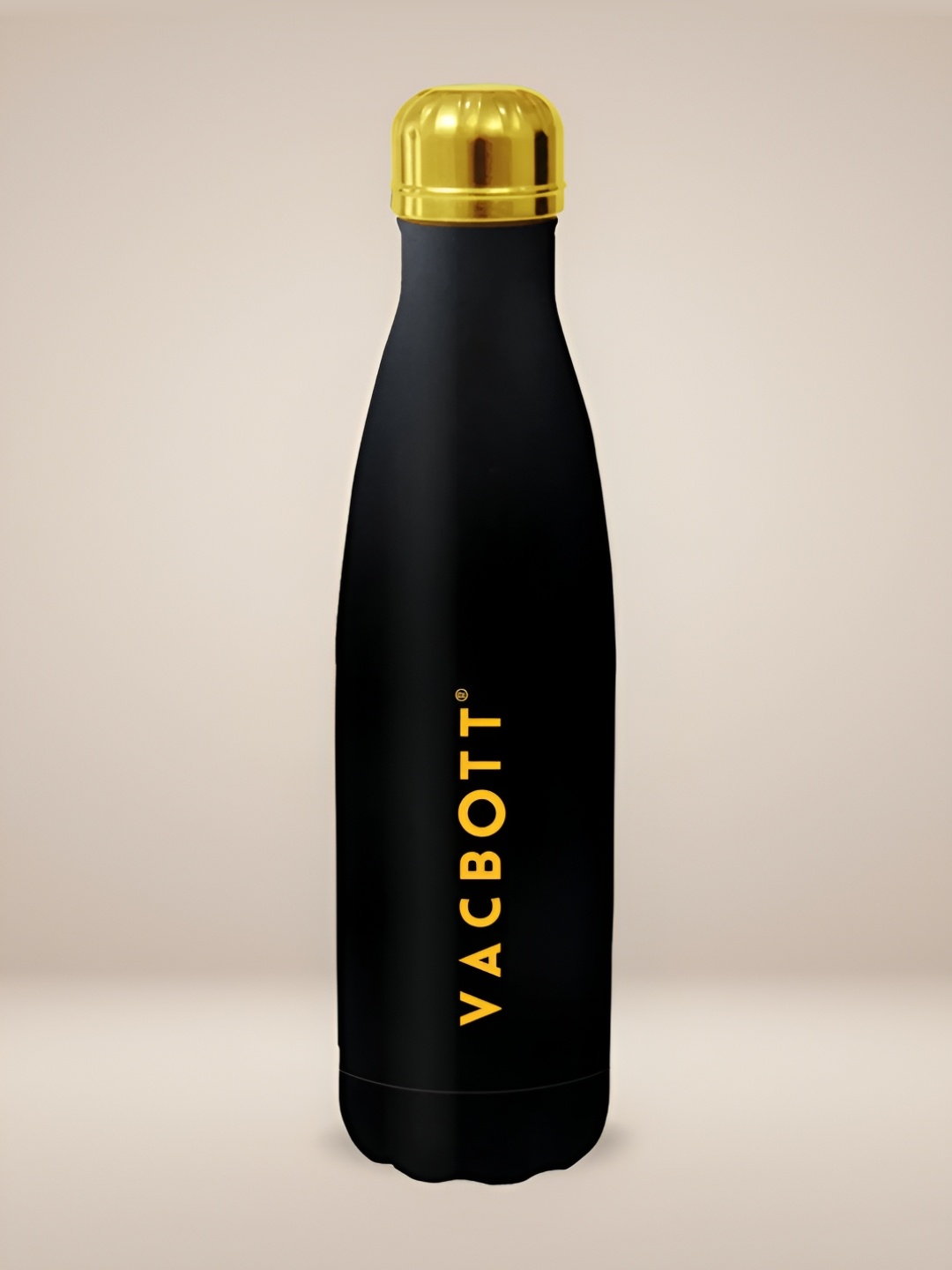 

CLAY CRAFT Black & Gold-Toned Double Wall Vacuum Water Bottle 500 ml
