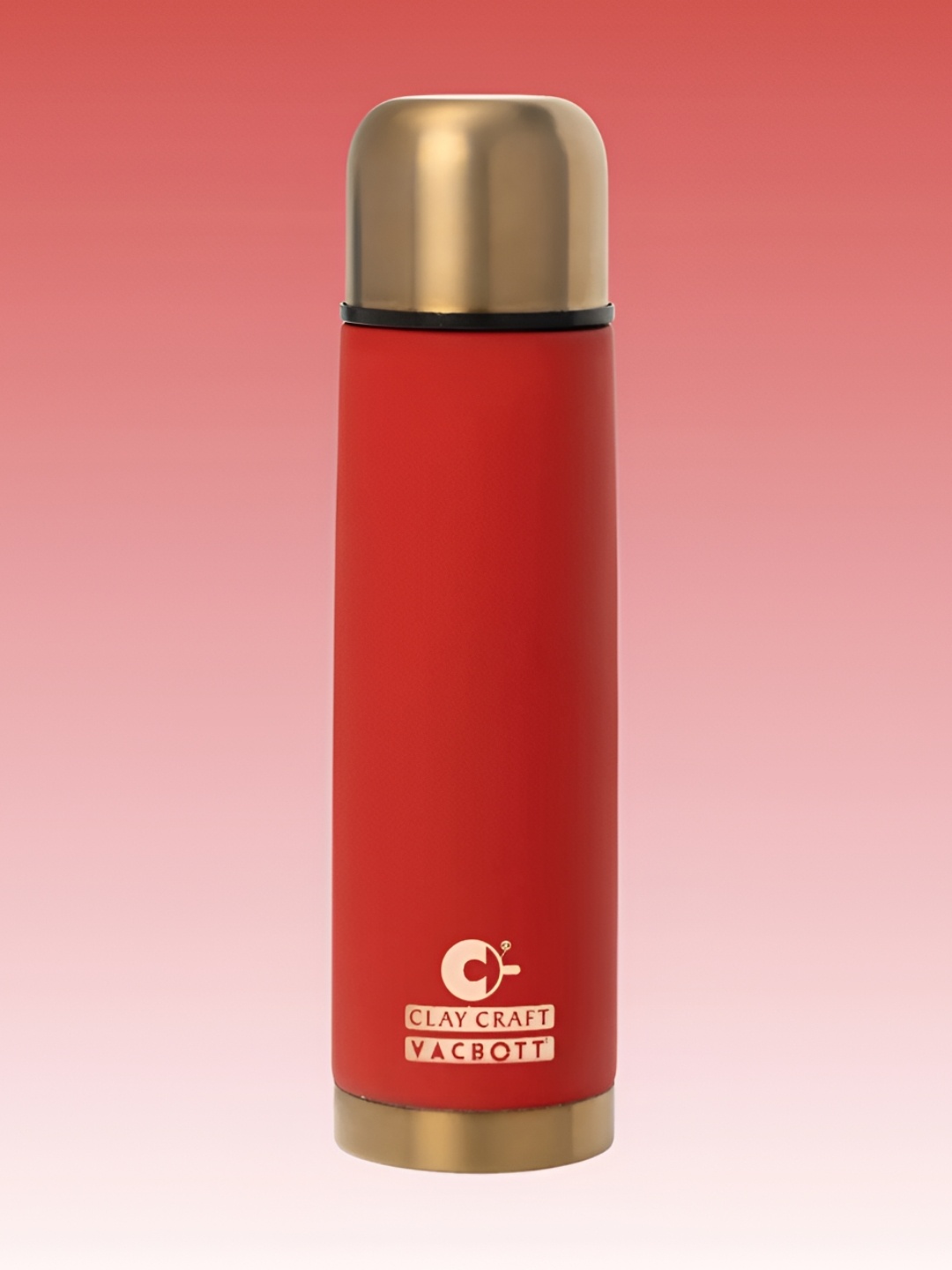 

CLAY CRAFT Red & Gold-Toned Double Wall Vacuum Water Bottle 750 ml