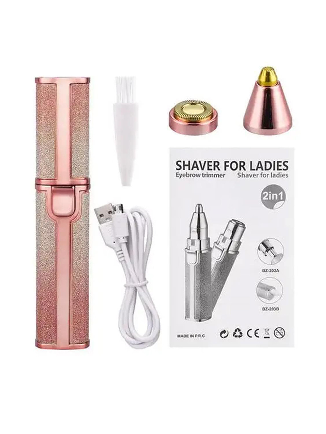 

Adbeni 2 In 1 Painless Rechargeable Hair Remover Trimmer, Gold