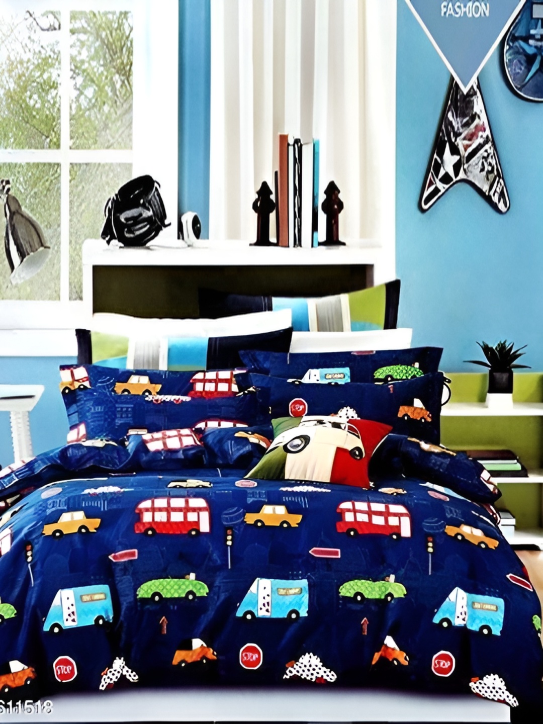 

RRC Blue Cartoon Characters AC Room 210 GSM Single Bed Comforter