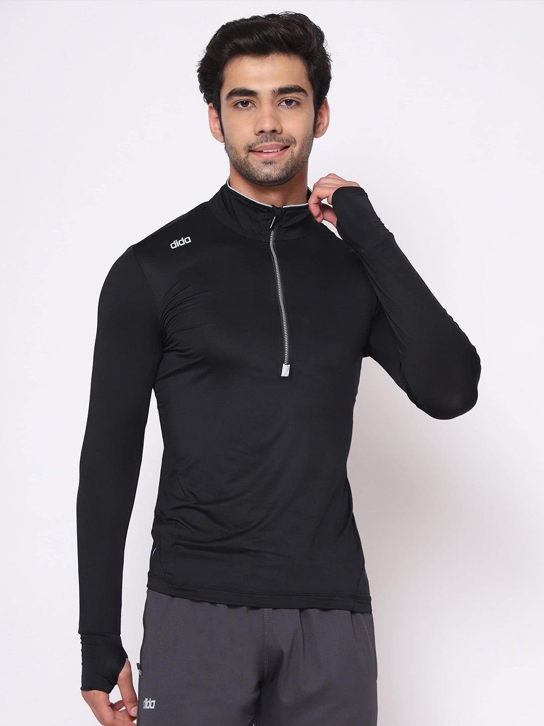 

DIDA High Neck Dri-FIT Full-Sleeve High-Neck Outdoor Sports T-Shirt, Black