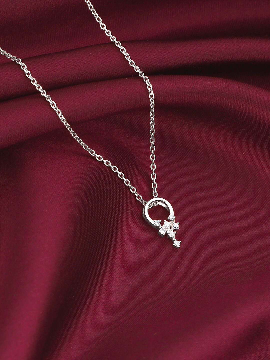 

GIVA Rhodium-Plated 925 Sterling Silver Contemporary Pendant With Chain