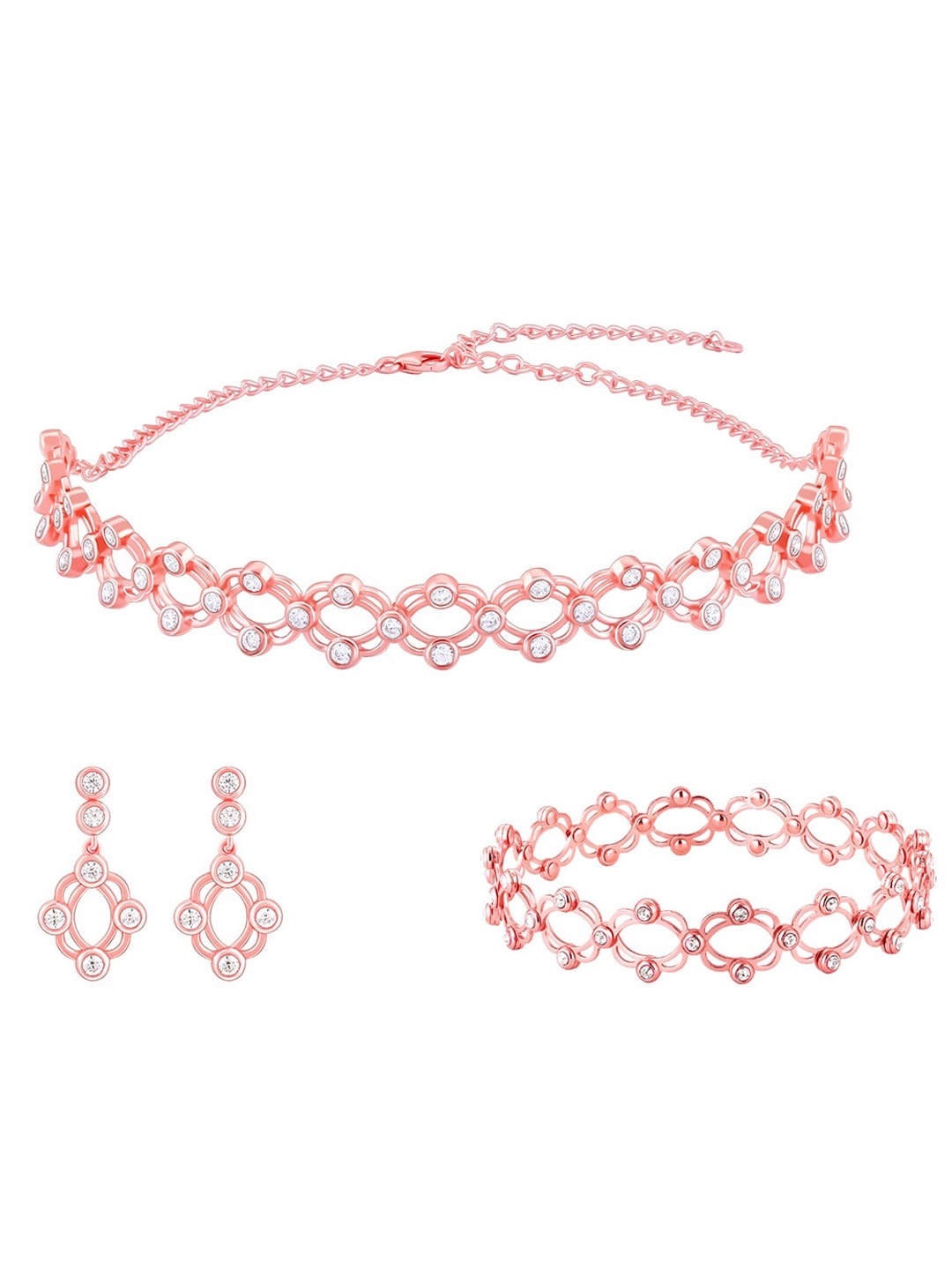 

GIVA 925 Sterling Silver Rose Gold-Plated Necklace & Earrings