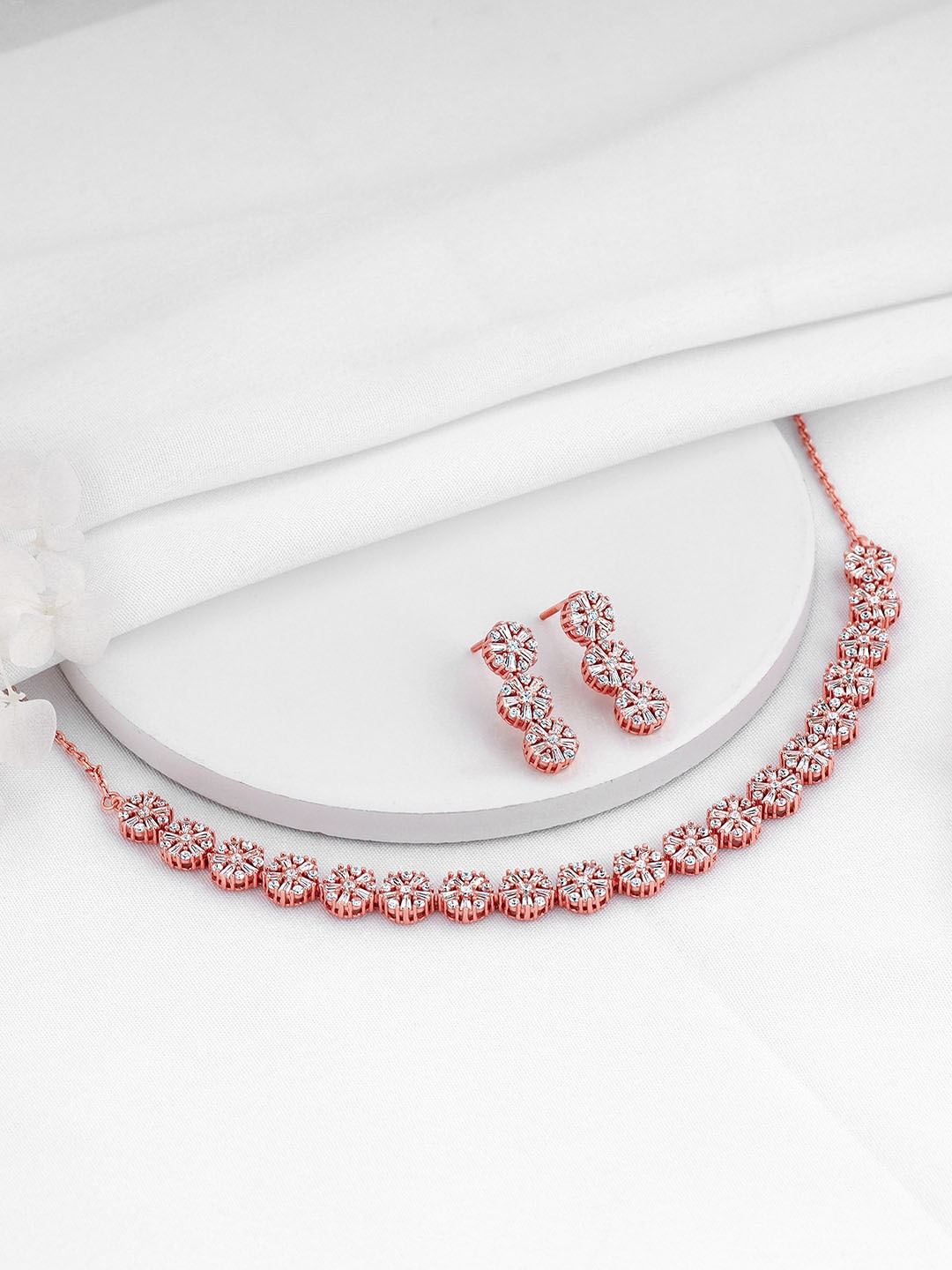 

GIVA 925 Sterling Silver Rose Gold-Plated Necklace & Earrings