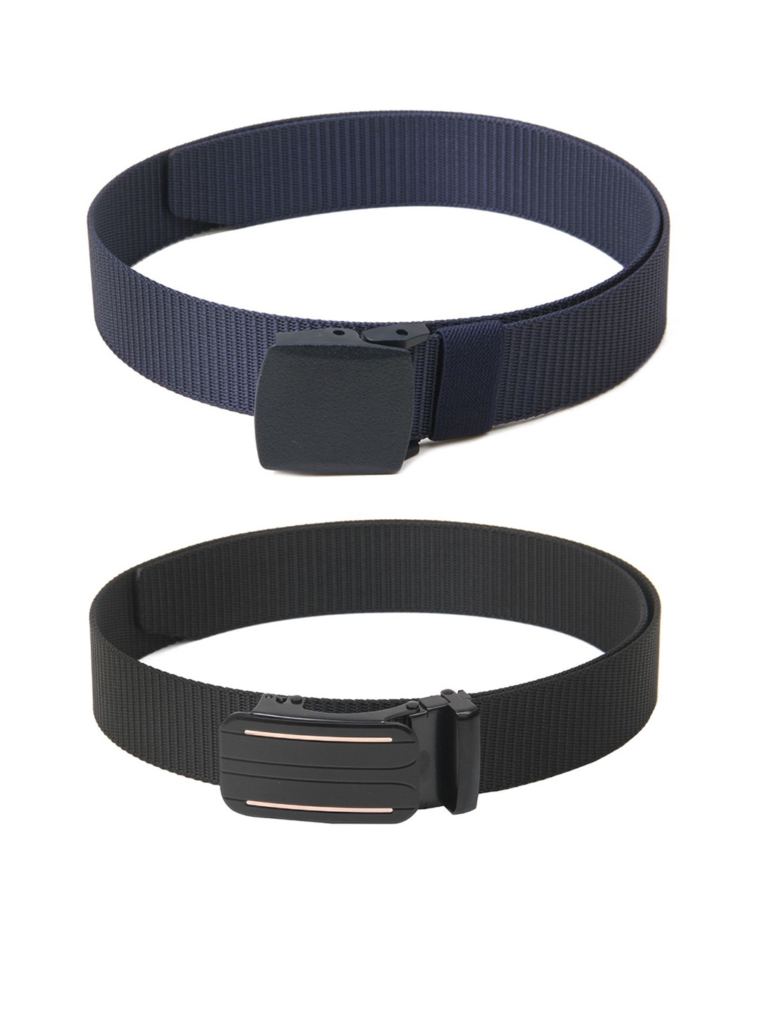 

Calvadoss Girls Set Of 2 Textured Belts, Navy blue