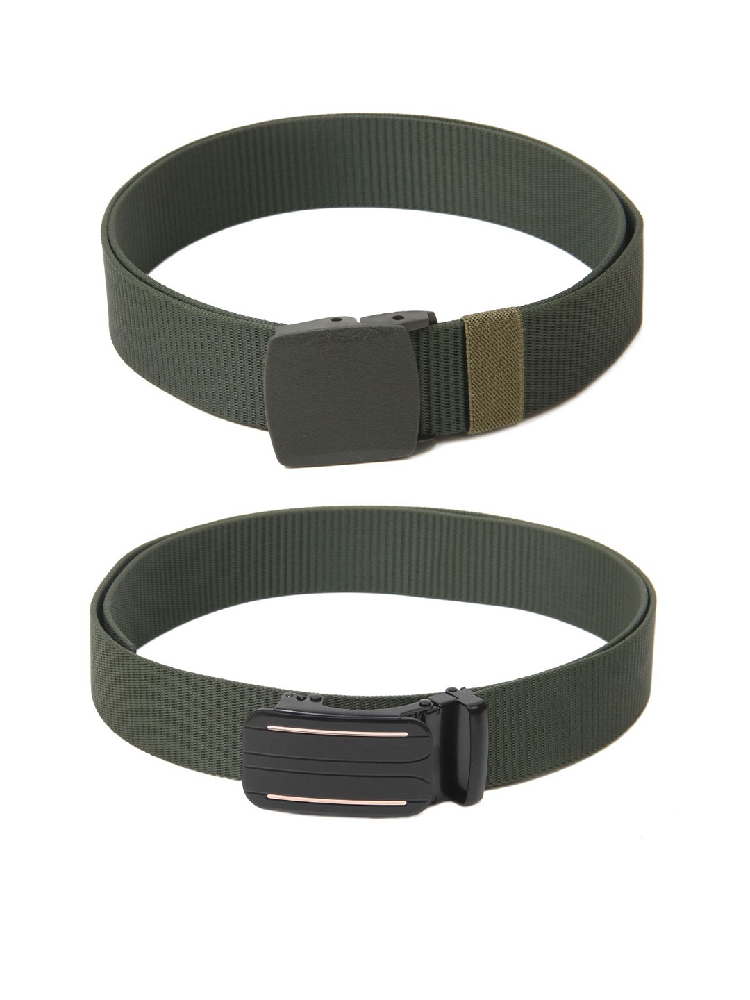 

Calvadoss Girls Set Of 2 Textured Belts, Green