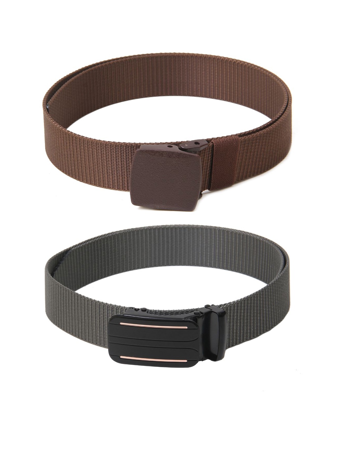 

Calvadoss Girls Set Of 2 Textured Belts, Brown