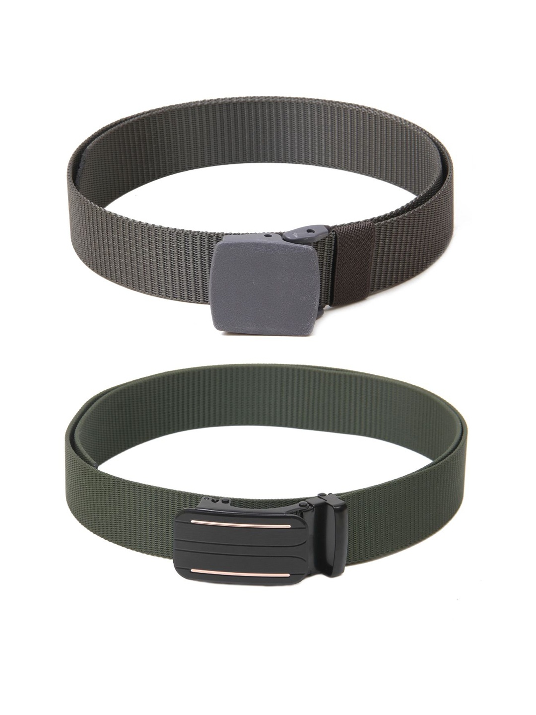 

Calvadoss Girls Set Of 2 Textured Belts, Grey