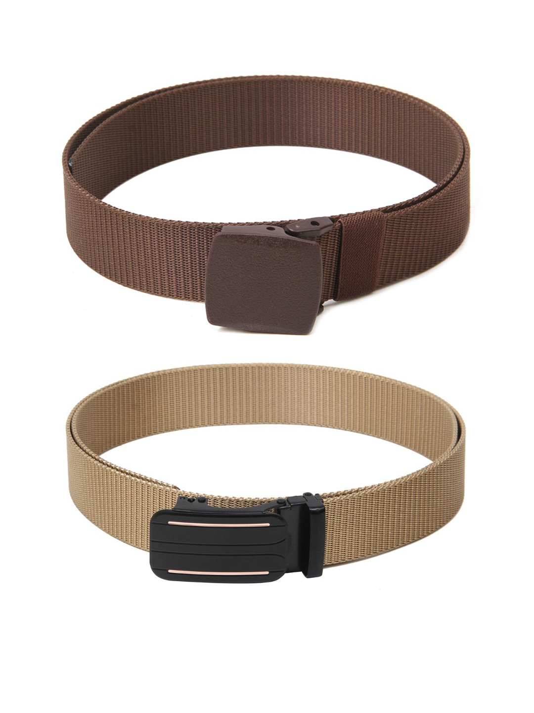 

Calvadoss Girls Set Of 2 Textured Wide Belts, Brown
