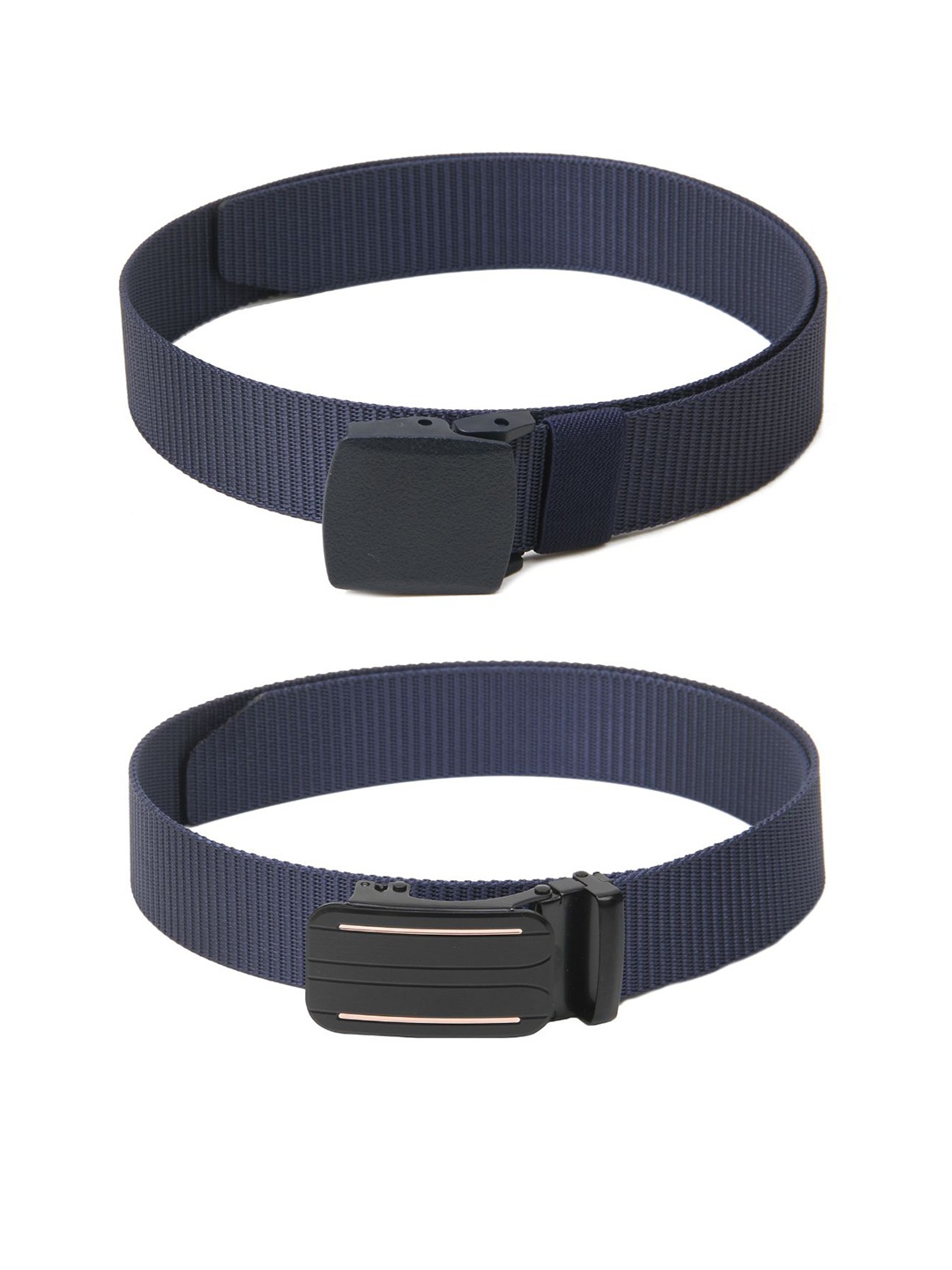 

Calvadoss Girls Set Of 2 Textured Belts, Navy blue