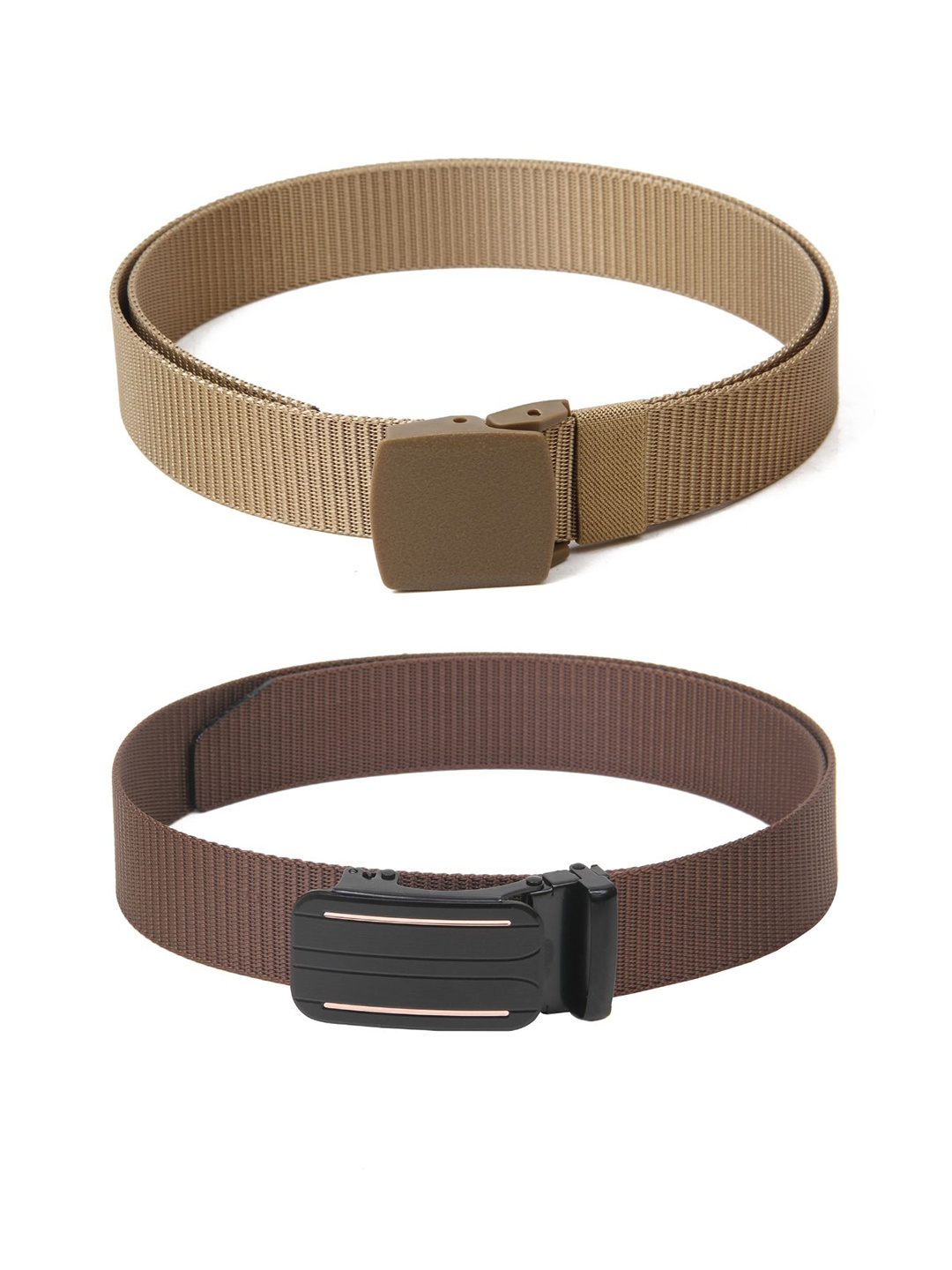 

Calvadoss Girls Set Of 2 Textured Belts, Beige