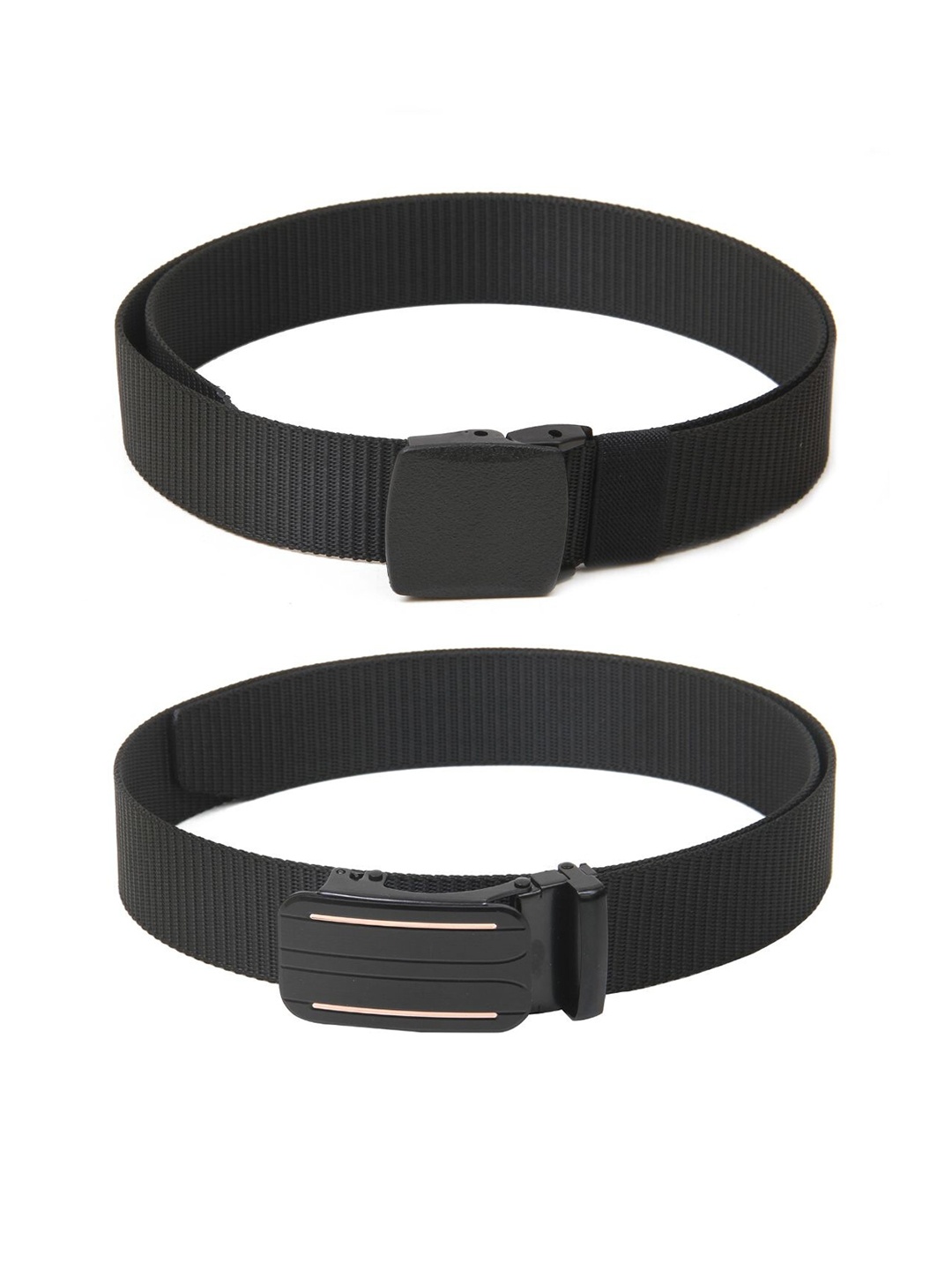 

Calvadoss Girls Set Of 2 Textured Belts, Black