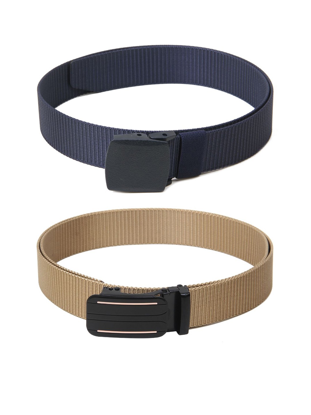 

Calvadoss Girls Set Of 2 Textured Belts, Navy blue