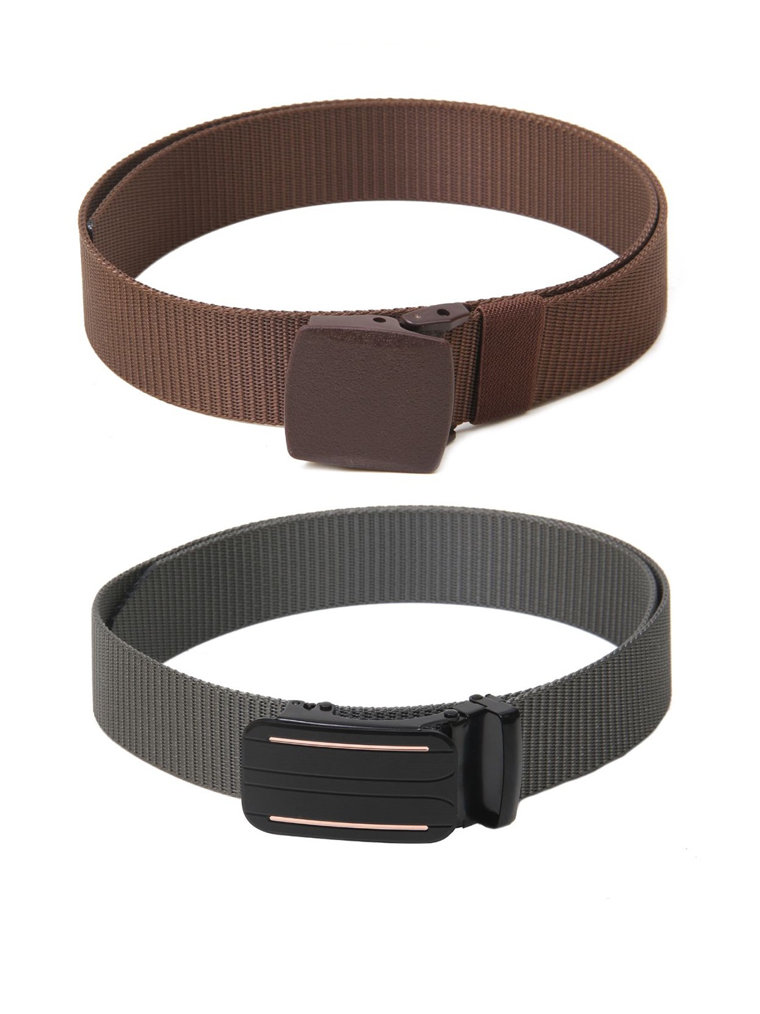 

Calvadoss Girls Set Of 2 Textured Belts, Brown