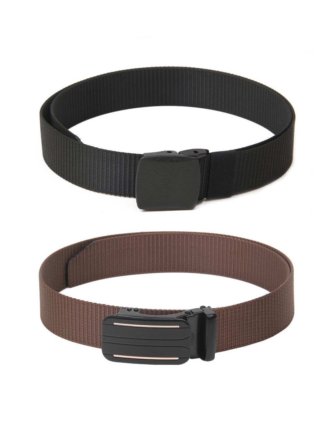 

Calvadoss Girls Set Of 2 Textured Belts, Black