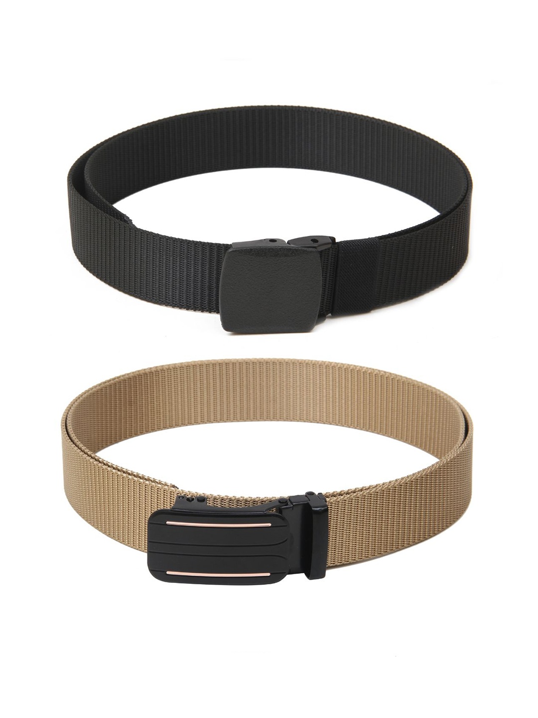 

Calvadoss Girls Set Of 2 Textured Belts, Black