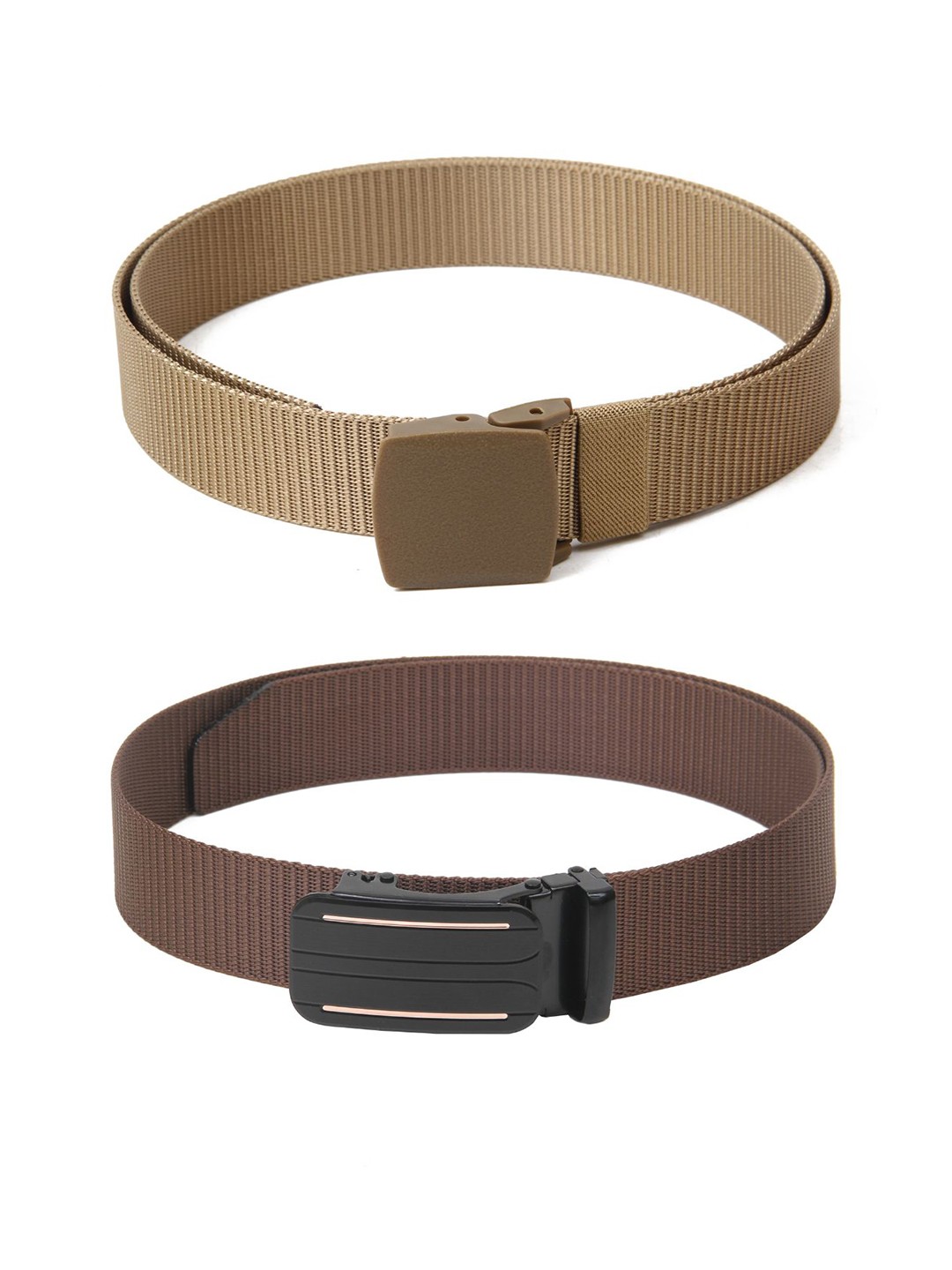 

Calvadoss Girls Set Of 2 Textured Belts, Beige
