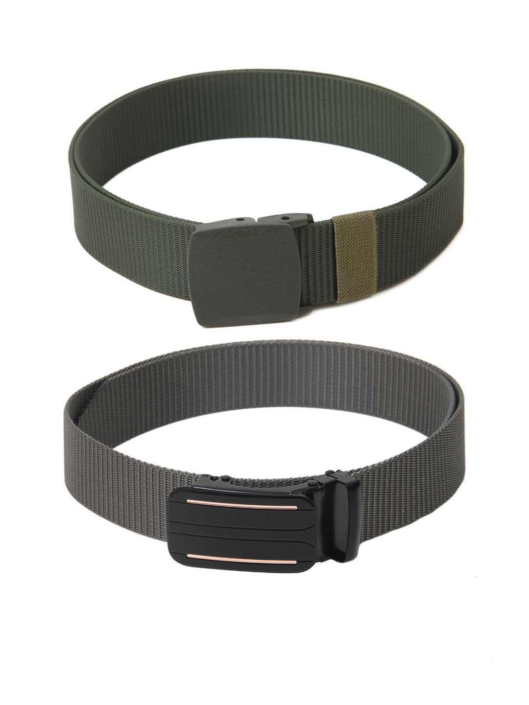 

Calvadoss Girls Set Of 2 Textured Belts, Green