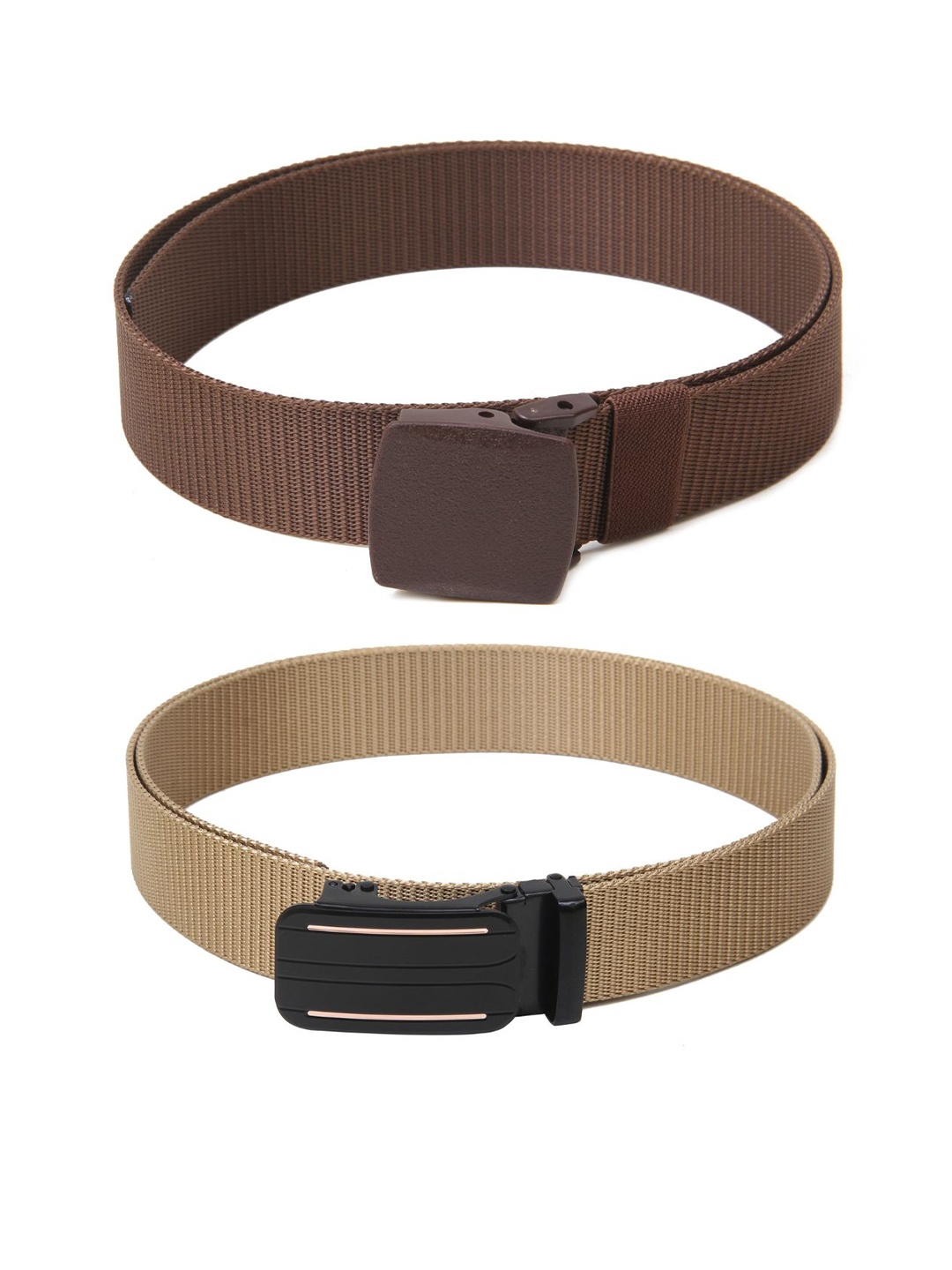 

Calvadoss Girls Set Of 2 Textured Belts, Brown