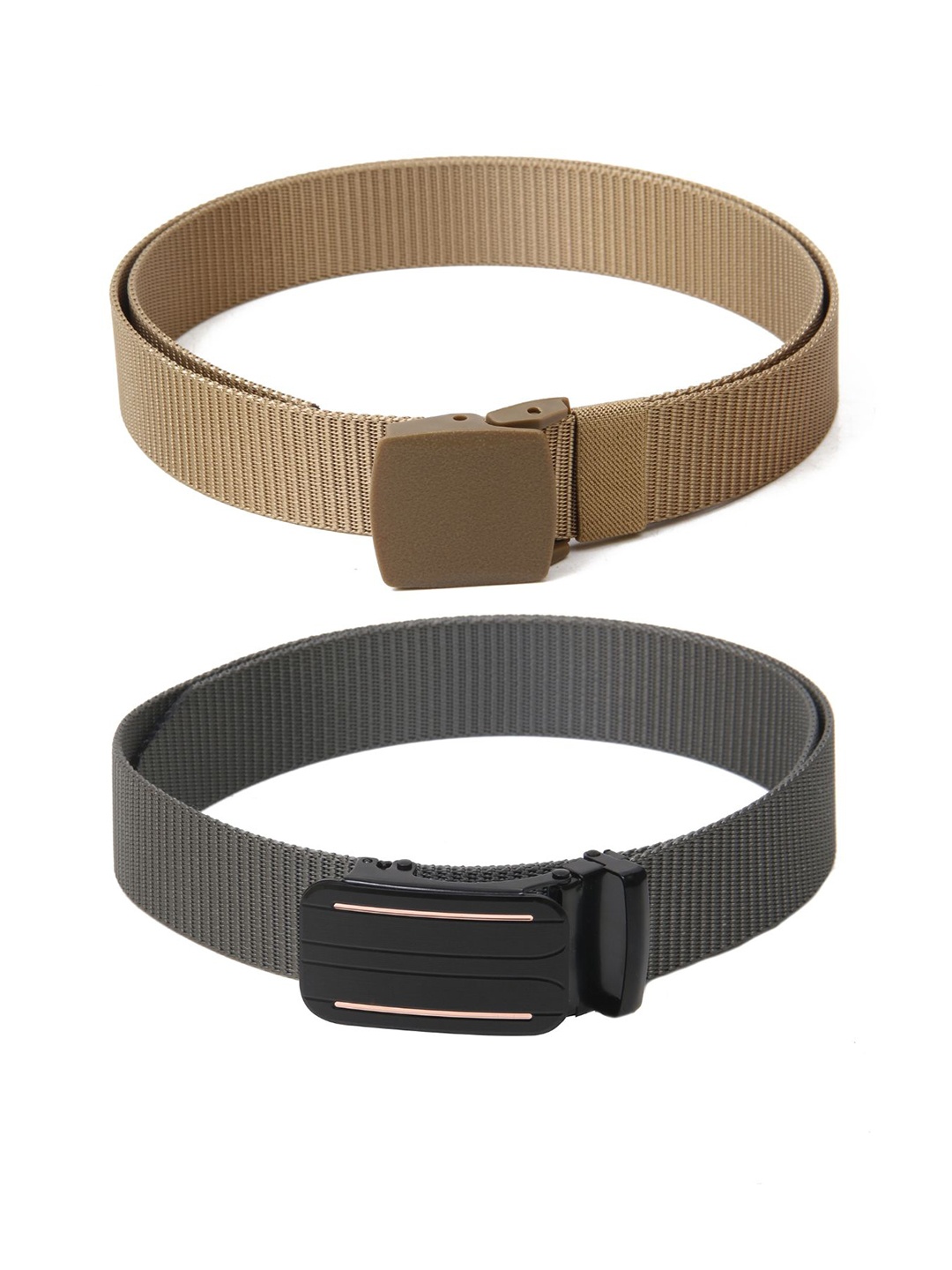 

Calvadoss Girls Set Of 2 Textured Belts, Beige