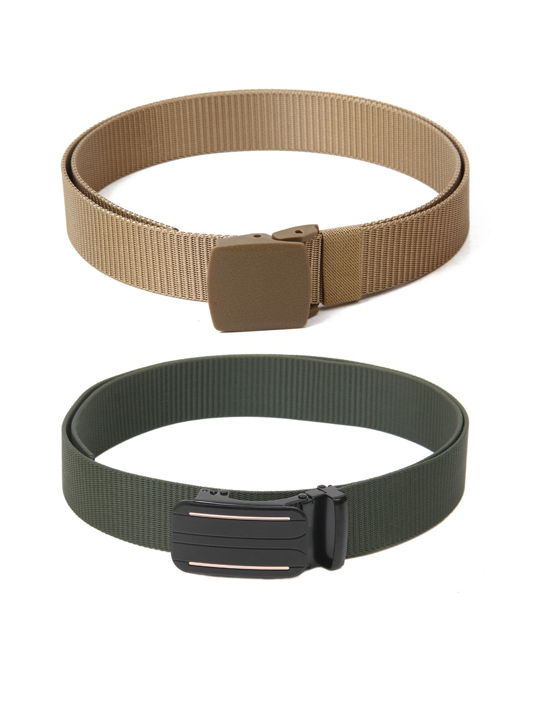 

Calvadoss Girls Set Of 2 Textured Wide Belts, Beige