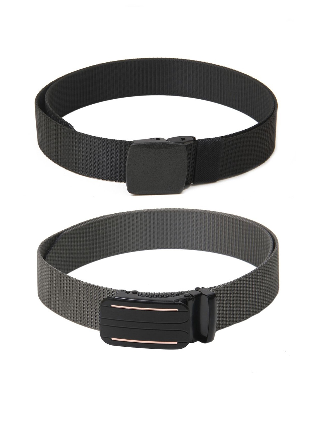 

Calvadoss Girls Set Of 2 Textured Belts, Black