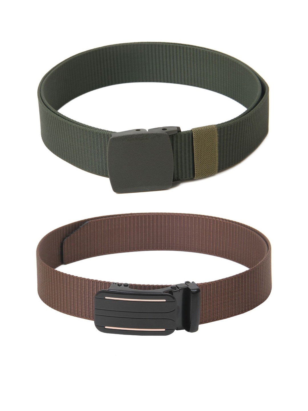 

Calvadoss Girls Set Of 2 Textured Belts, Green