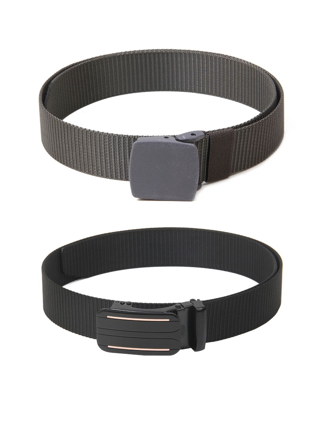 

Calvadoss Girls Set Of 2 Textured Wide Belts, Grey
