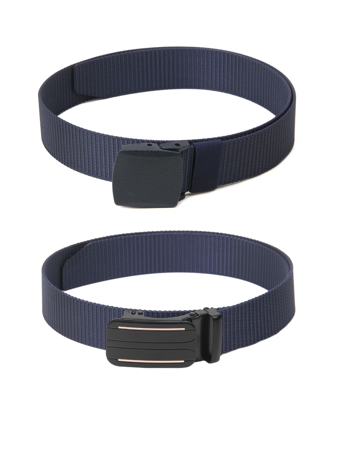 

Calvadoss Girls Set Of 2 Textured Belts, Navy blue