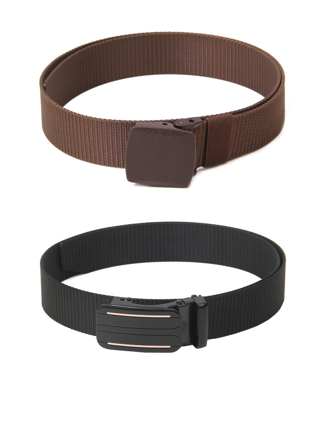 

Calvadoss Girls Set Of 2 Textured Belts, Brown
