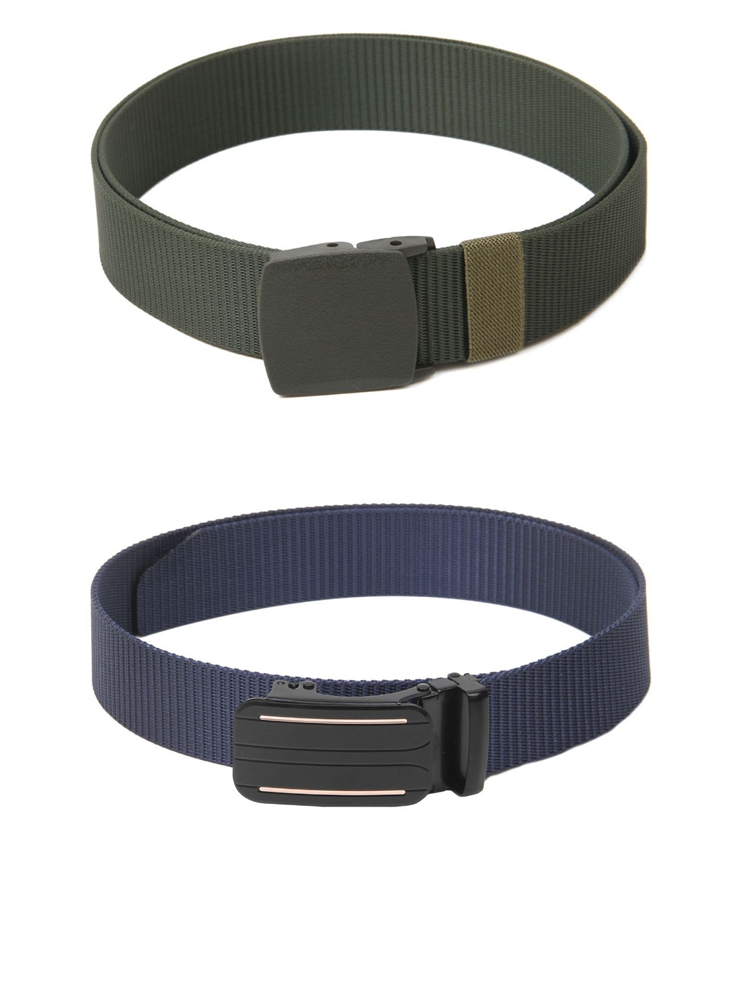 

Calvadoss Girls Set Of 2 Textured Belts, Green