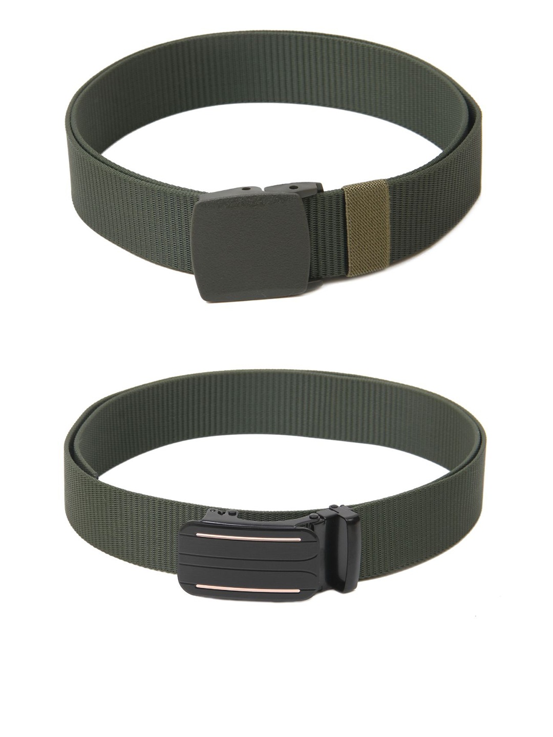 

Calvadoss Girls Set of 2 Textured Canvas Belts, Green