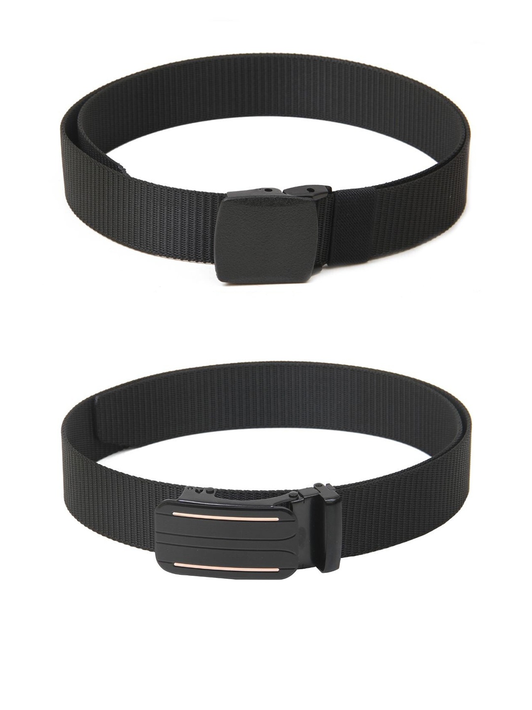 

Calvadoss Girls Set Of 2 Textured Belts, Black